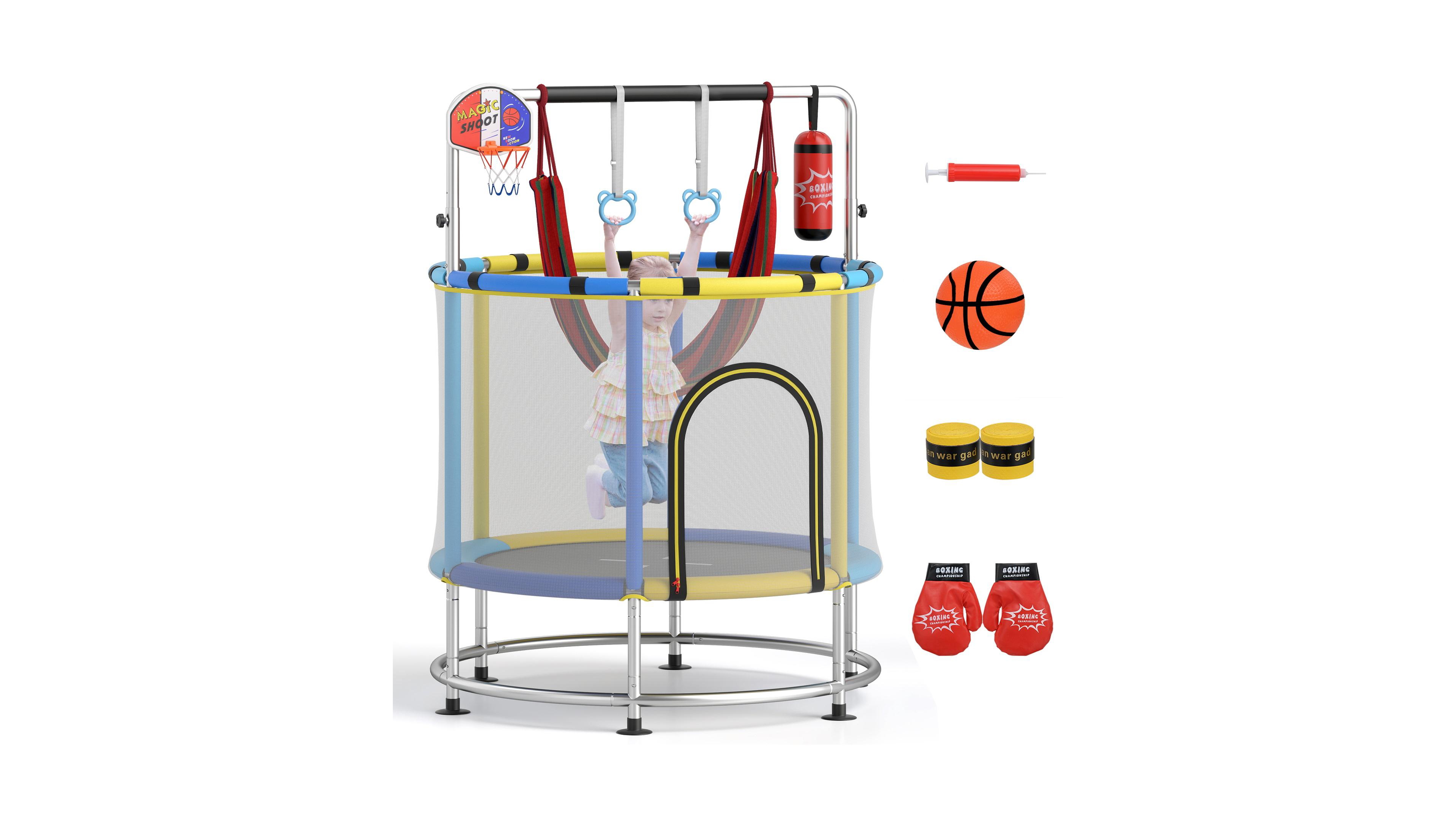 Sugift 55" Kids Trampoline Gift for for 3-6 Years Old Boys and Girls