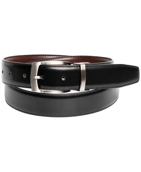 Мужской ремень Nick Graham Reversible Smooth Belt, цвет: Чёрный / Коричневый