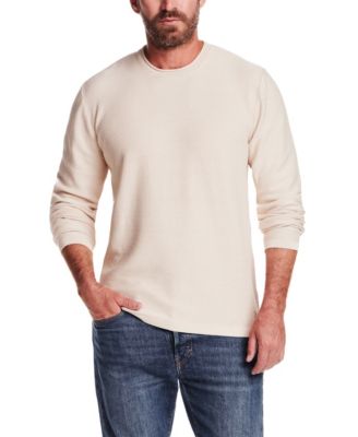 Men's Long-Sleeve Crewneck Twill Stonewash Sweater