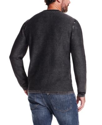 Men's Long-Sleeve Crewneck Twill Stonewash Sweater