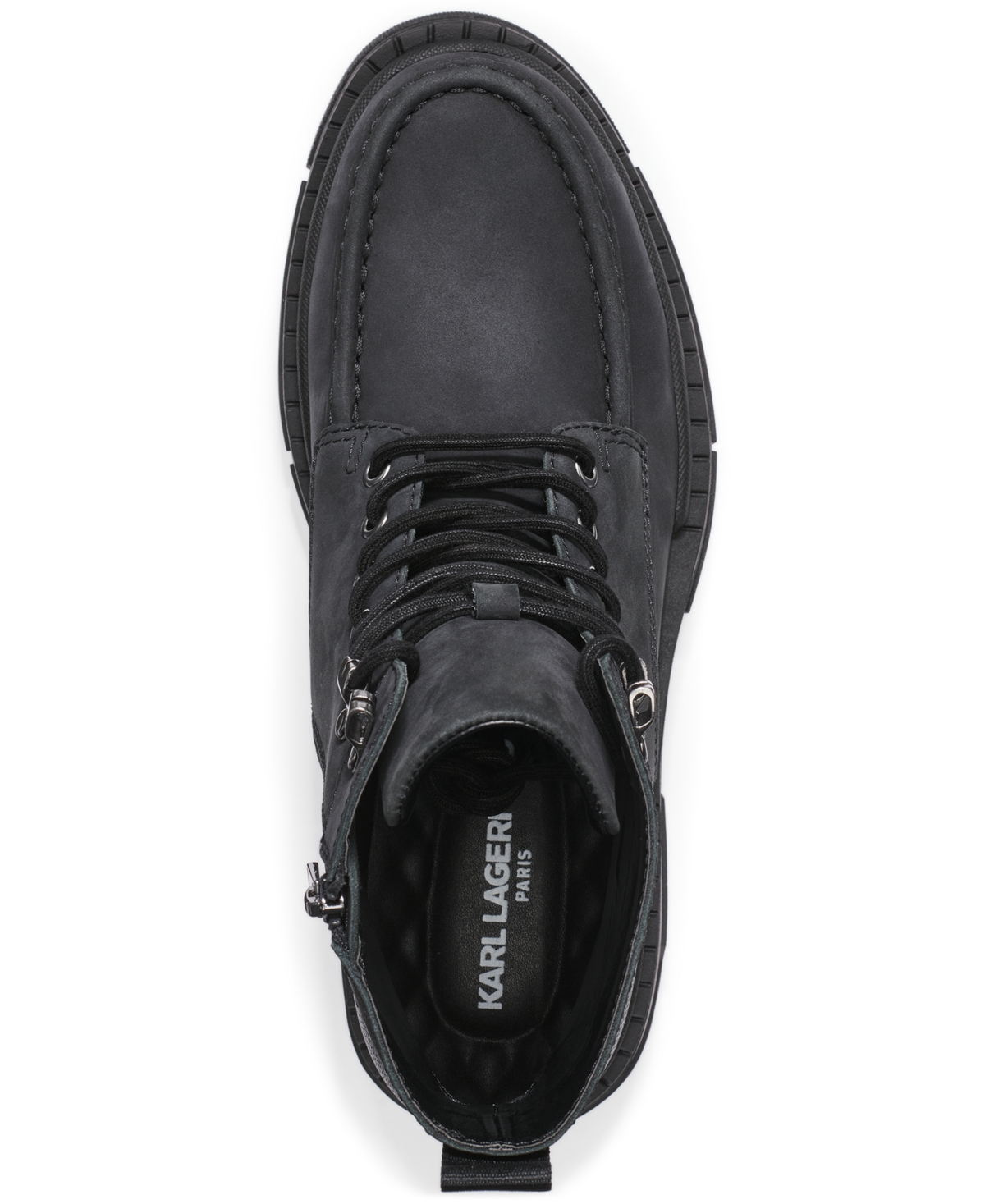 Karl Lagerfeld Men's Round Toe Work Boots In Black