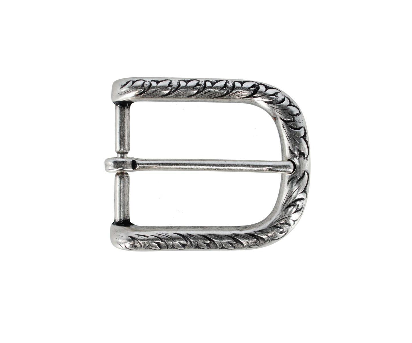 Мужской ремень TRAFALGAR 35mm Italian Distinct Vineyard Solid Brass Harness Belt Buckle, цвет: Серебряный — фото 1