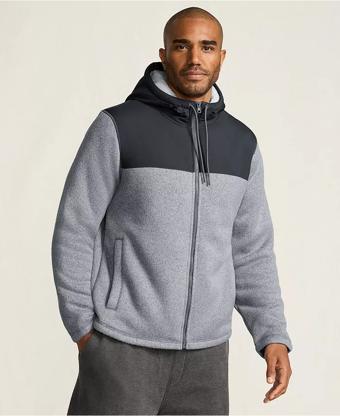 Men's Sweater Fleece Mixed Media Full Zip Jacket - thumbnail 5