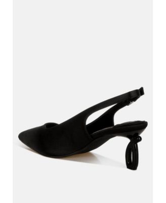 Womens Vinca Satin Pointed Toe Slingbacks