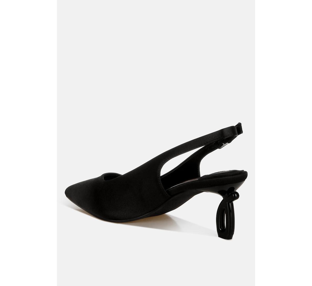 Vinca Satin Pointed Toe Slingbacks