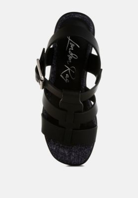 Womens Avalon Chunky Pin Buckle Platform Heels