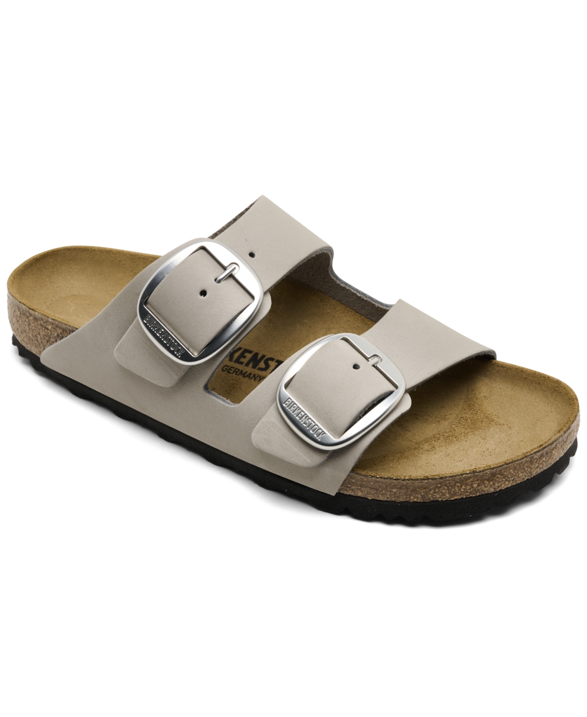 Birkenstock Women's Arizona Big Buckle Nubuck Leather Sandals From Finish Line In Gray