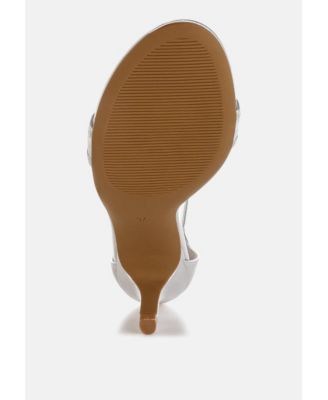 Womens Ninto Metallic Faux Leather Kitten Heels