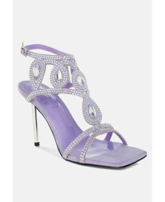 Womens Fialka Diamante & Rhinestones Stiletto Sandals