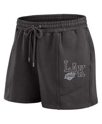 Women's 2-Piece Black Los Angeles Kings Washed Fleece Sweatshirt and Shorts Lounge Set