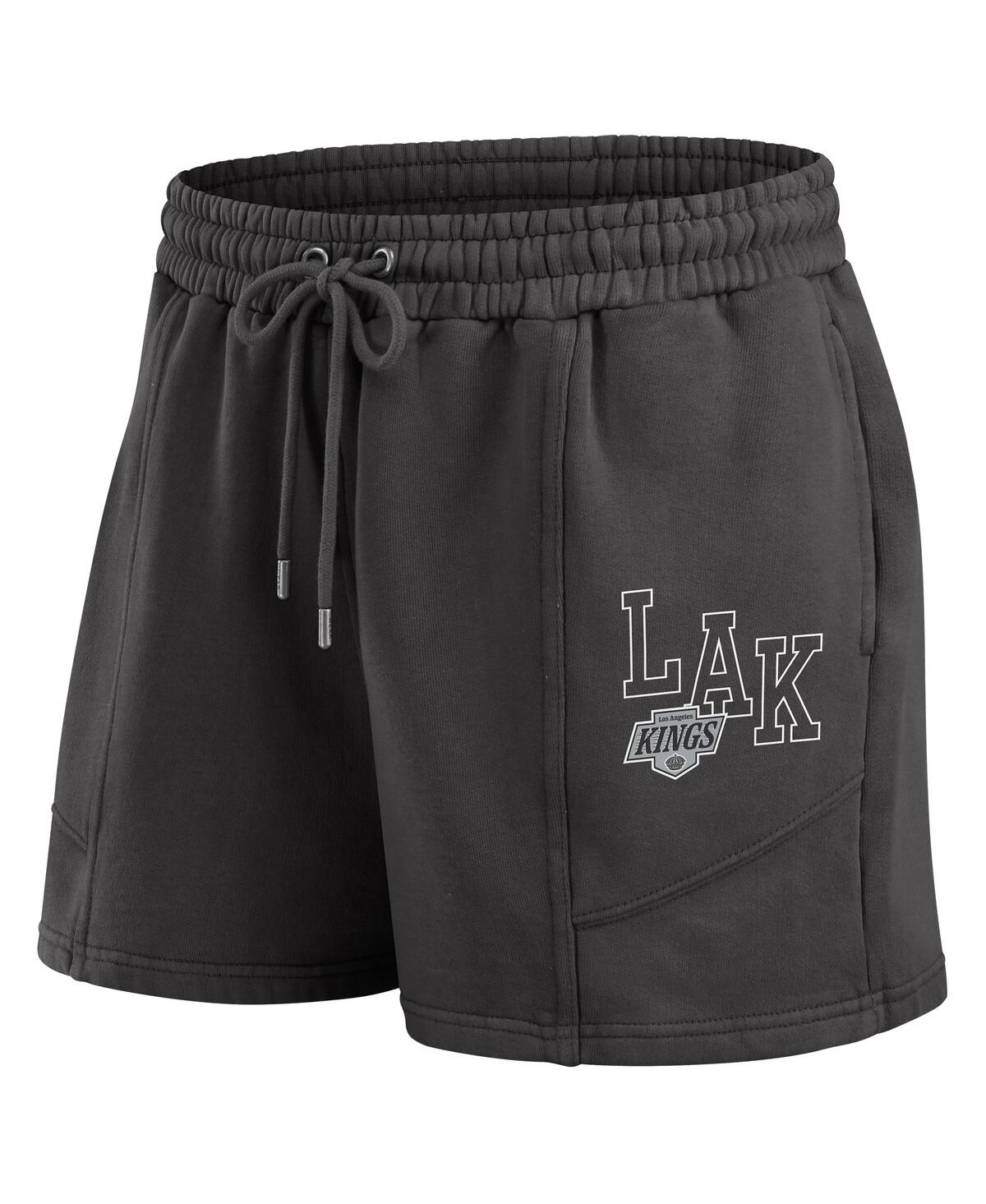 Wear by Erin Andrews Women's 2-Piece Black Los Angeles Kings Washed Fleece Sweatshirt and Shorts Lounge Set