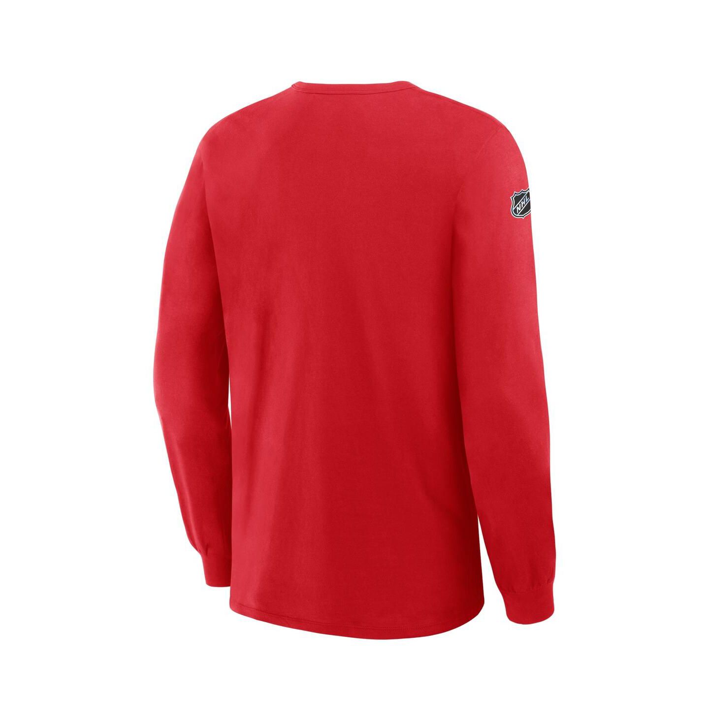 Мужская футболка Fanatics Red New York Rangers Authentic Pro Property Of Practice Long Sleeve — фото 3