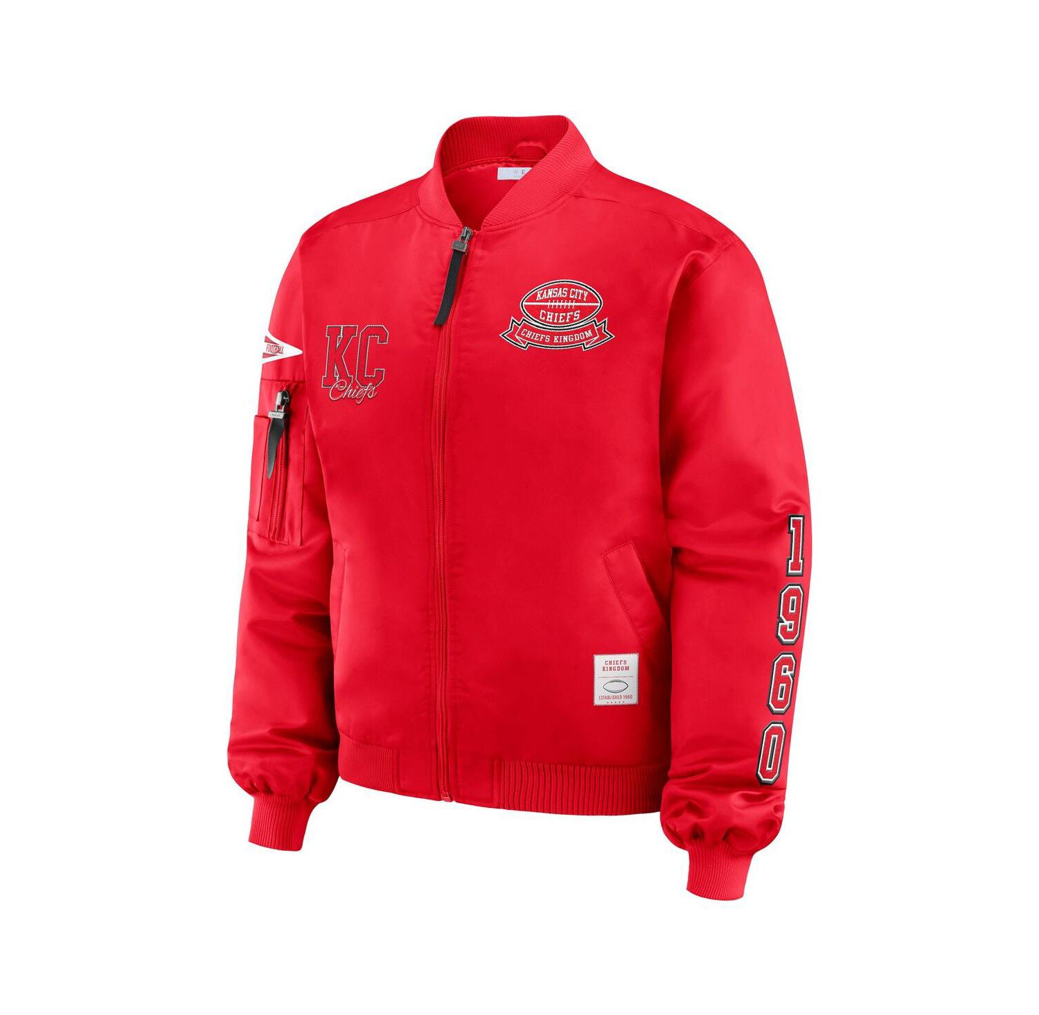 Women's Red Kansas City Chiefs Patch Full-Zip Bomber Jacket