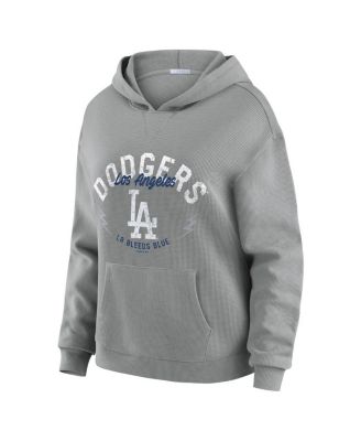 WEAR by Erin Andrews - Women's 2-Piece Gray Los Angeles Dodgers Waffle-Knit Long-Sleeve Hoodie and Lounge Pant Set