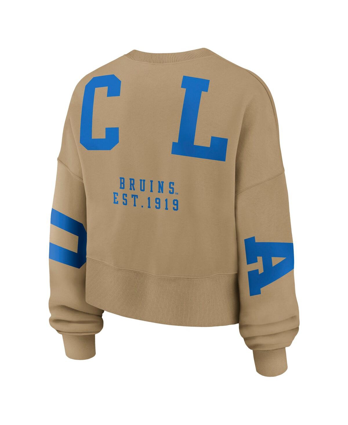 Jordan Women's Tan Ucla Bruins Oversized Phoenix 2-hit Pullover Sweatshirt In Brown