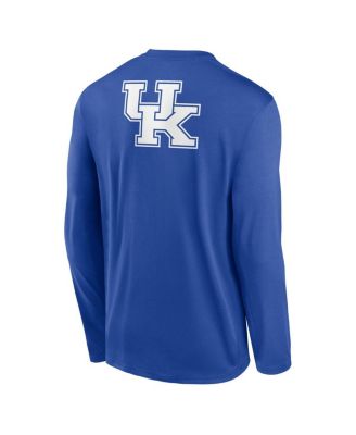 Men's Royal Kentucky Wildcats Primetime Campus 2-Hit Legend Dri-FIT Long Sleeve T-Shirt