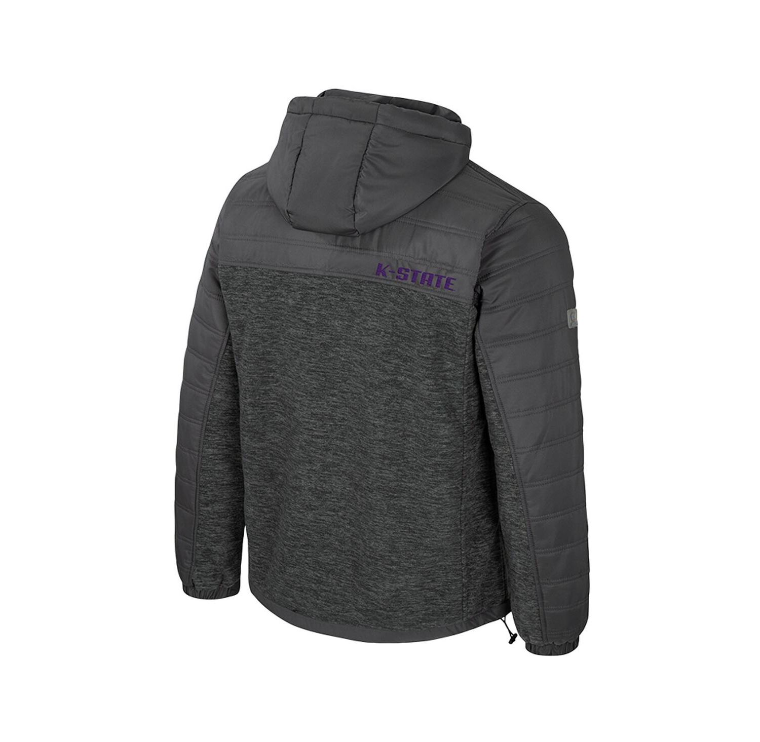 Men's Charcoal Kansas State Wildcats Nightman Full-Zip Hoodie Puffer Jacket
