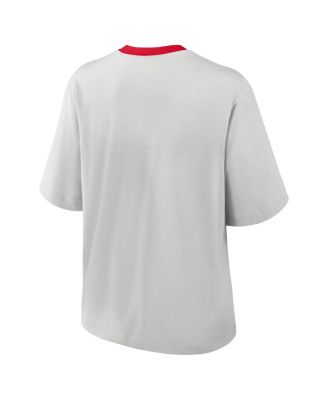 Women's Gray Georgia Bulldogs Legacy Arch Script Boxy T-Shirt