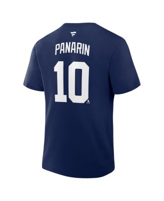 Men's Artemi Panarin Navy New York Rangers Authentic Stack Name Number T-Shirt