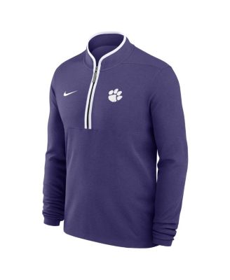 Men's Purple Clemson Tigers Courtside Victory Dri-FIT Half-Zip Pullover Sweatshirt
