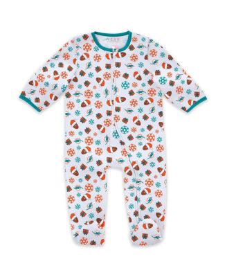 Baby Boys and Girls Newborn 2-Piece Miami Dolphins Holiday Full-Zip Sleeper and Bib Set