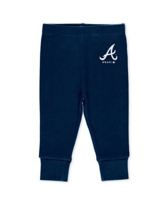 Baby Boys and Girls 3-Piece Heather Gray/White/Navy Atlanta Braves Turn Me Around Bodysuits and Pants Set
