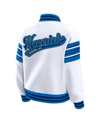 Women's White Dallas Mavericks Full-Snap Fleece Sweatshirt Jacket