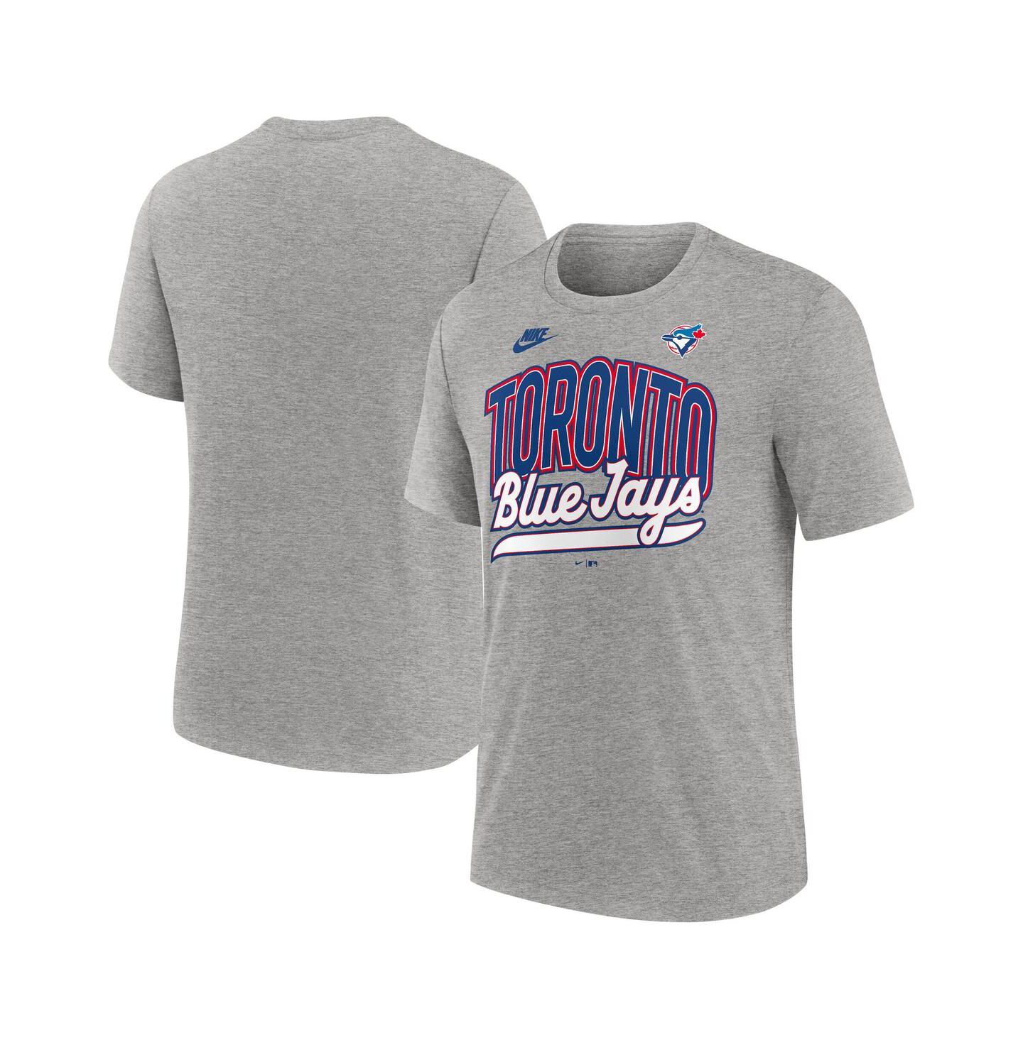 Мужская футболка Nike Heather Gray Toronto Blue Jays Cooperstown Collection Retro Tri-Blend — фото 1