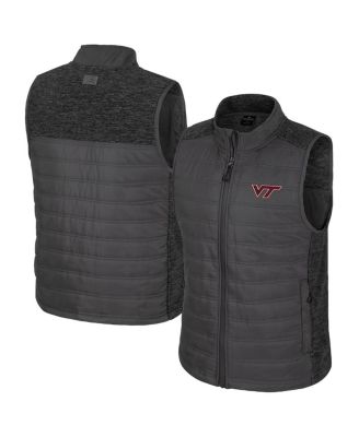 Colosseum - Men's Charcoal Virginia Tech Hokies Nightman Full-Zip Puffer Vest