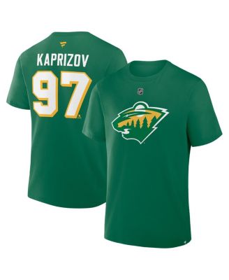 Fanatics - Men's Kirill Kaprizov Kelly Green Minnesota Wild Authentic Stack Name Number T-Shirt