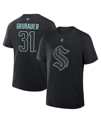 Fanatics - Men's Philipp Grubauer Black Seattle Kraken Authentic Stack Name Number T-Shirt