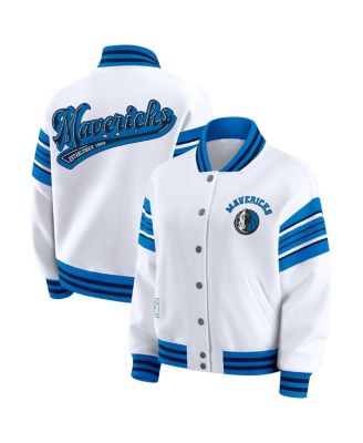 WEAR by Erin Andrews - Women's White Dallas Mavericks Full-Snap Fleece Sweatshirt Jacket