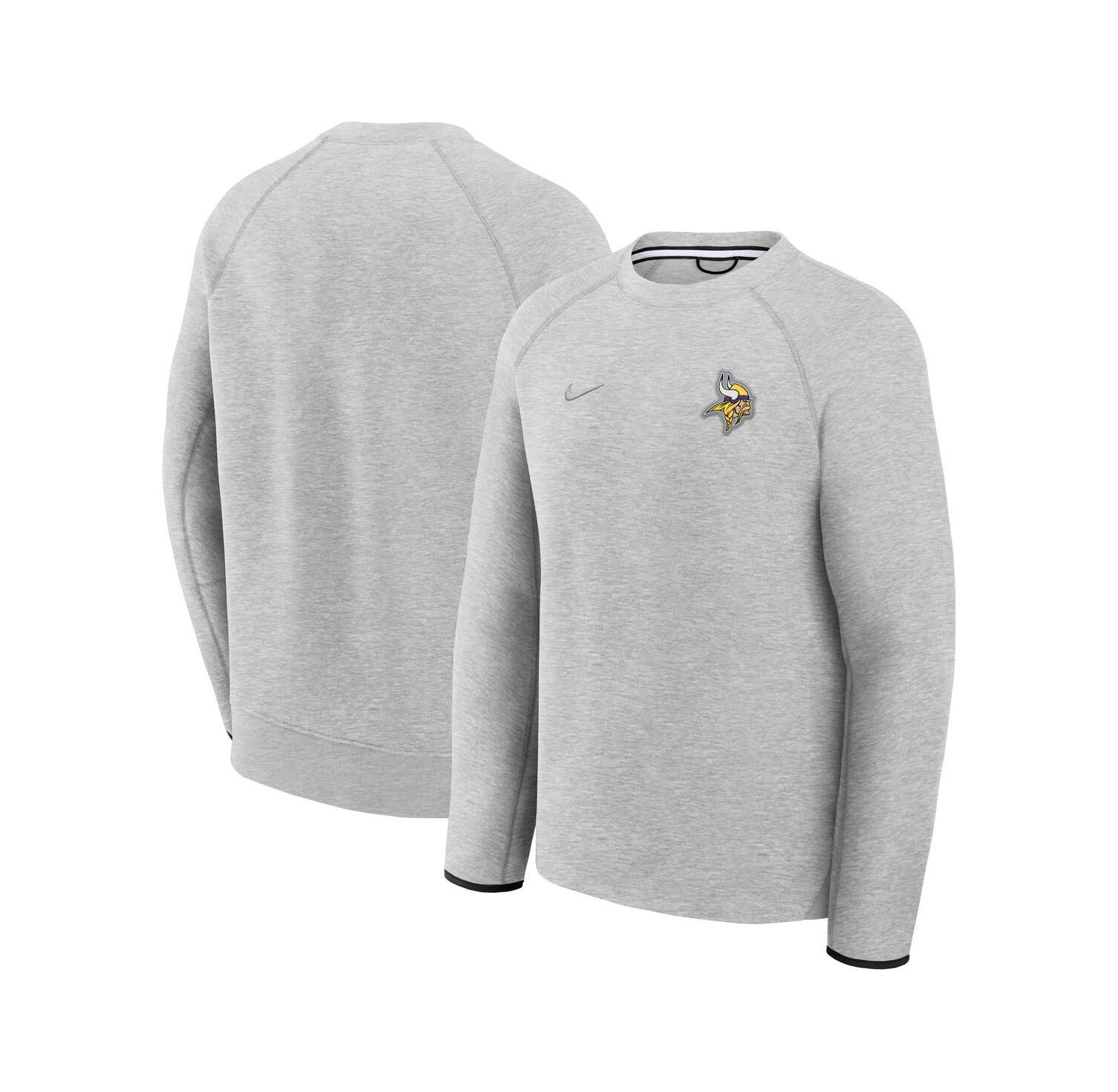 Men's Heather Gray Minnesota Vikings Tech Fleece Raglan Sweatshirt