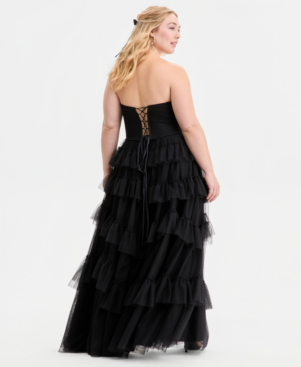 Created for Macy's, City Studios Trendy Plus Tulle Ruffle Strapless Gown