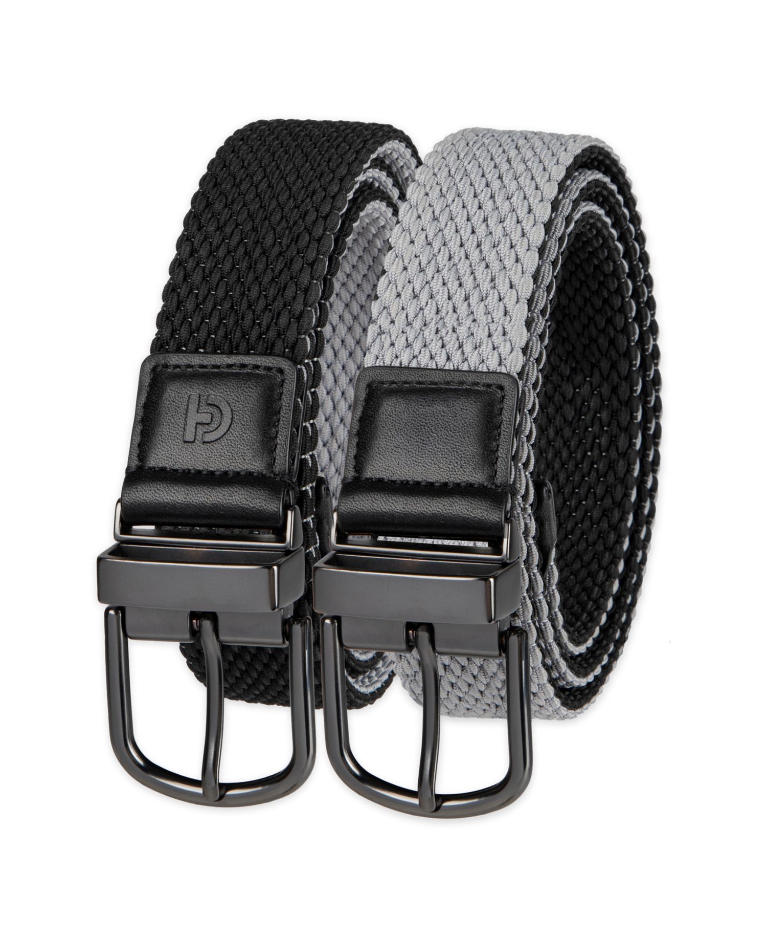 35MM Men's Two-in-One Reversible Braided Stretch Belt