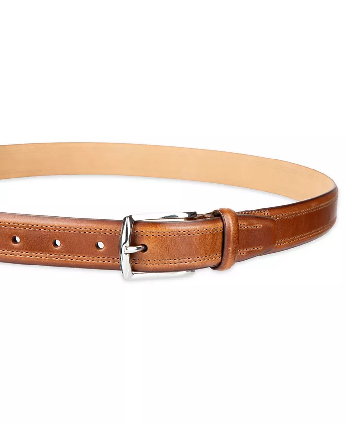 Men's Double Stitched Leather Dress Belt - thumbnail 8