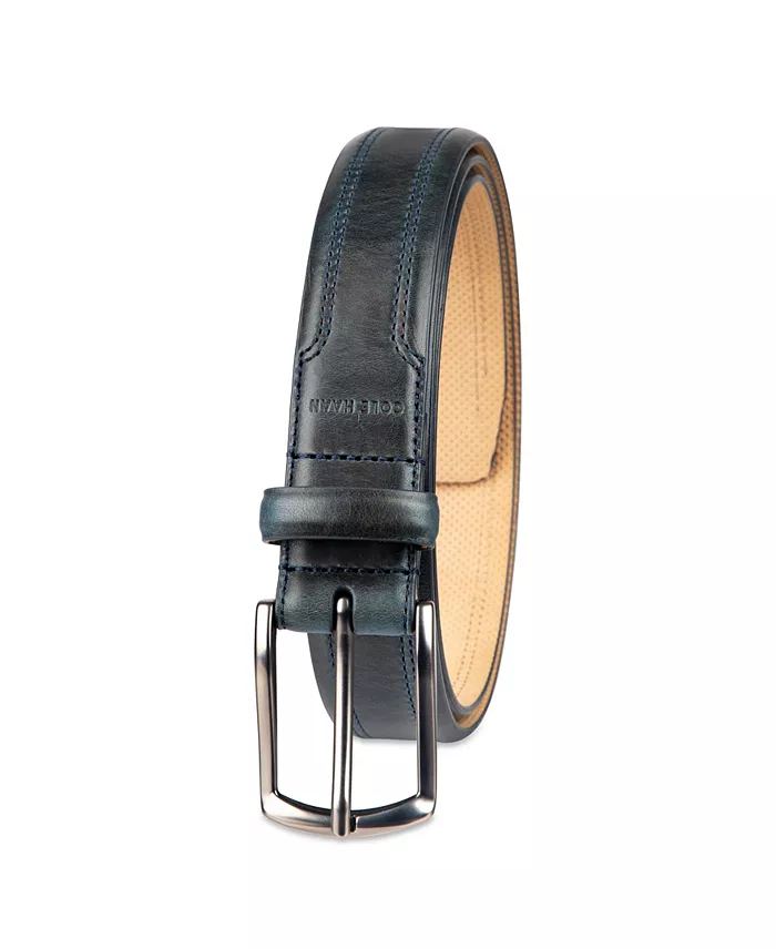 30MM Men's Double Stitched Leather Dress Belt - thumbnail 2