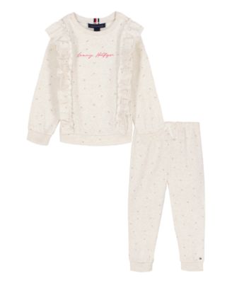 Tommy Hilfiger - Baby Girls 2-Piece Print Fleece Top and Joggers Set
