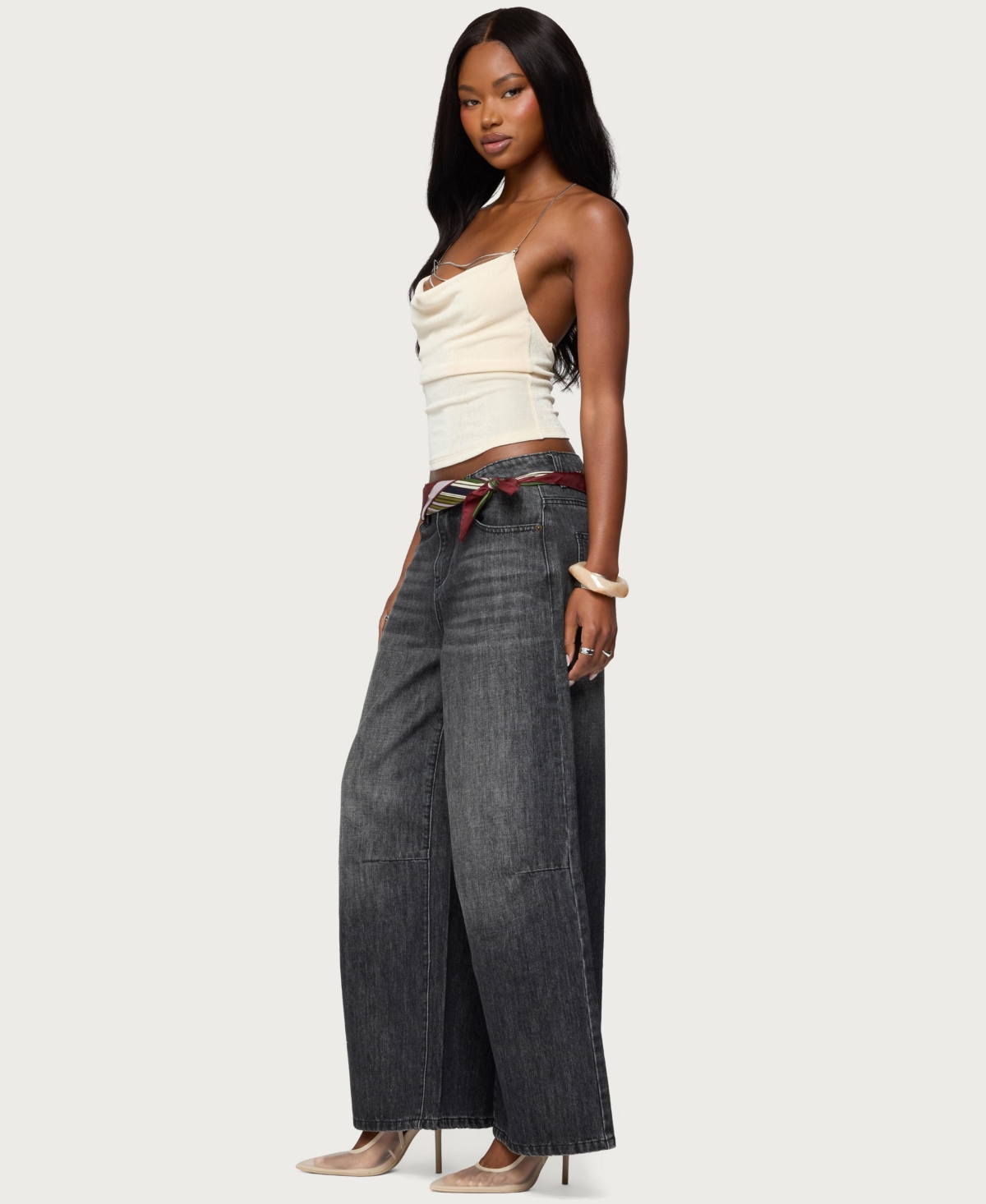 Edikted Women's Khloey Chain Cowl Neck Top