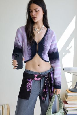 Women's Striped cardigan sweater