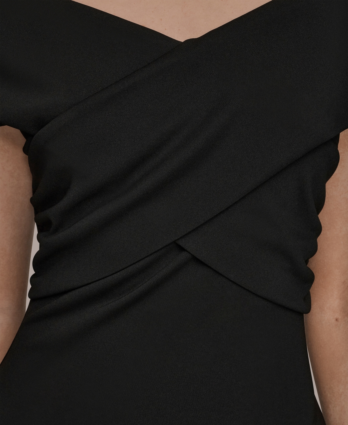 Donna Karan New York Off The Shoulder Midi Dress In Black