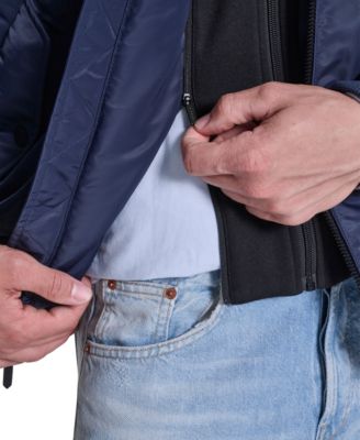 Men's Hooded Bib Varsity Bomber Jacket