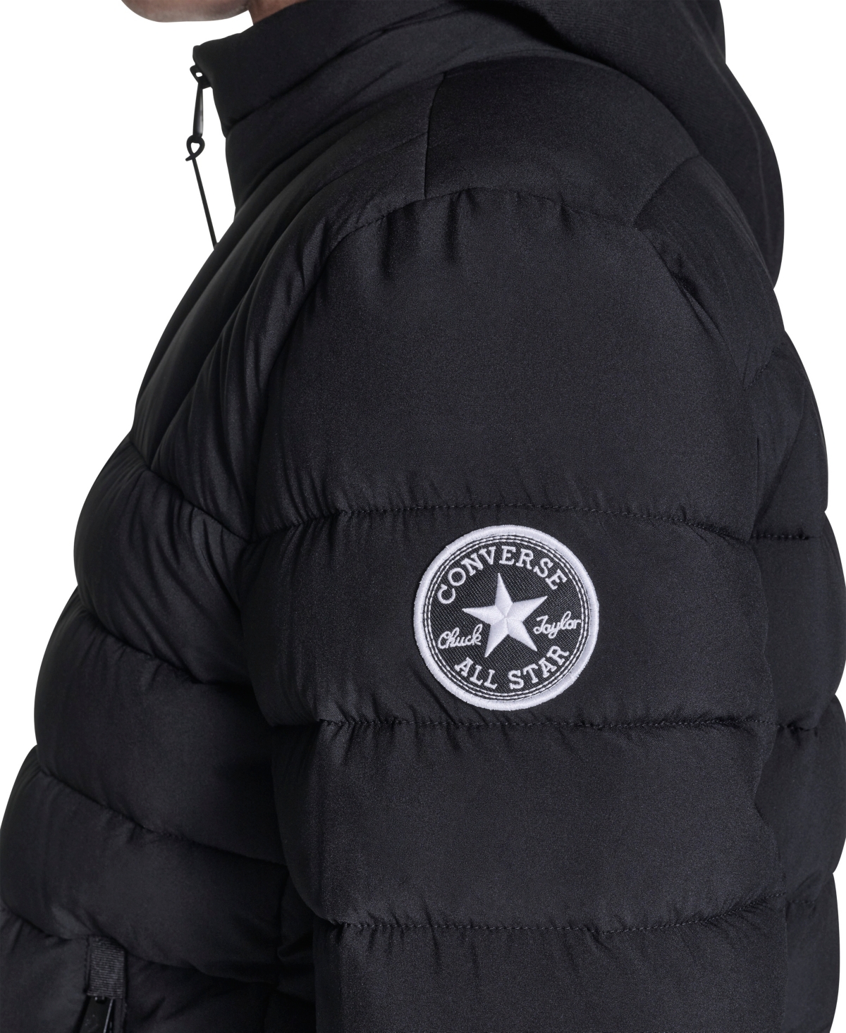 Converse Men's Lightweight Hooded Bib Puffer Jacket