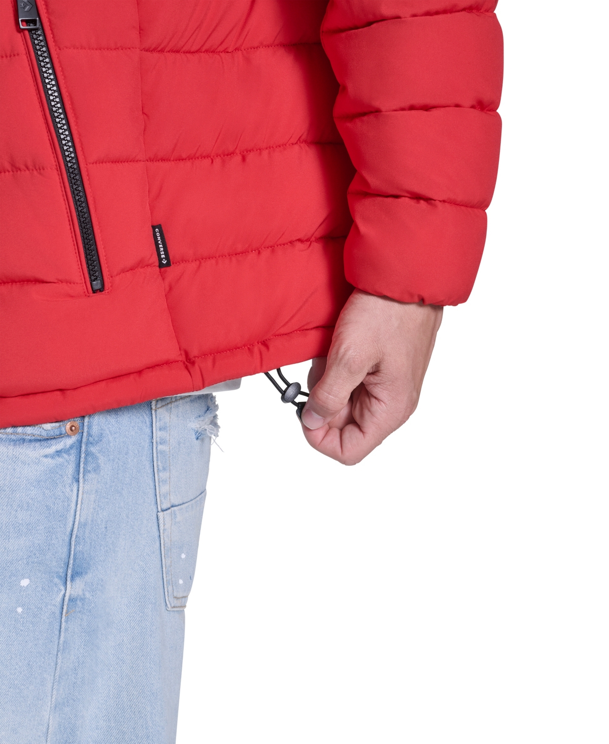 Converse Men's Lightweight Hooded Bib Puffer Jacket