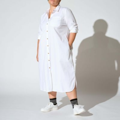 Women's Plus Size Odeon Stretch Poplin Shirtdress
