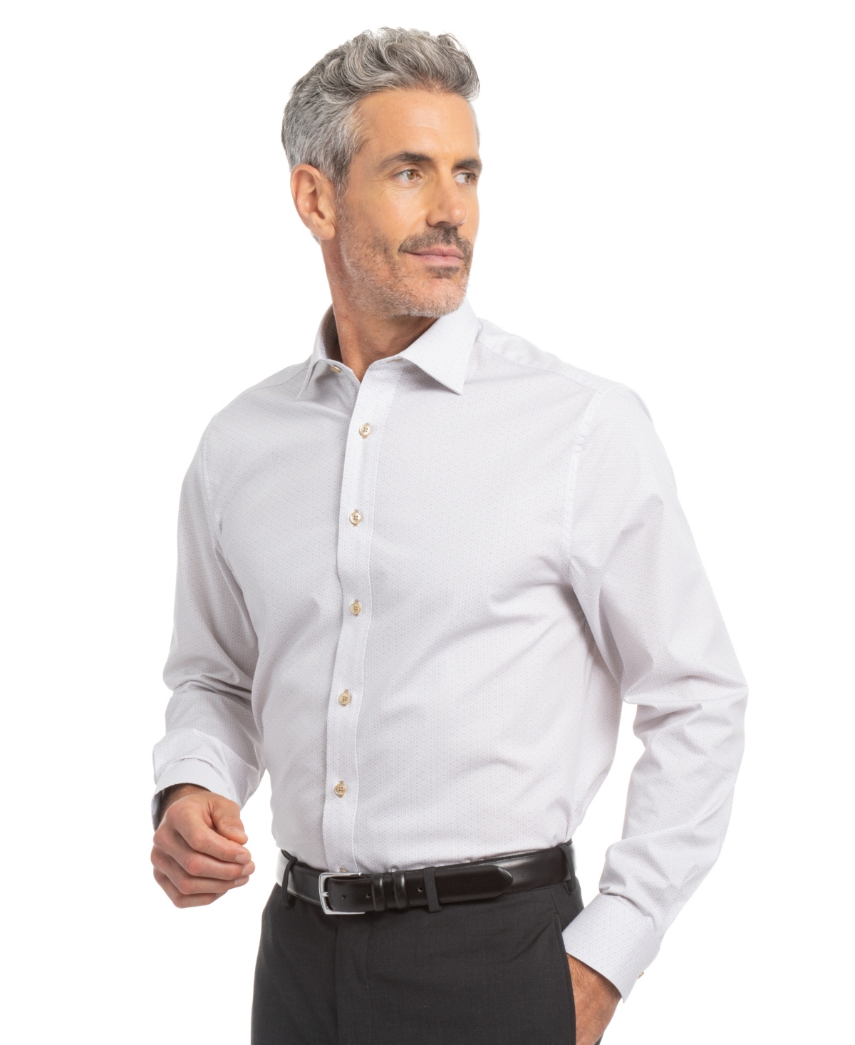 Nick Graham Men's Jasmine Floral Modern Fit Shirt In White