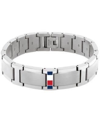 Tommy Hilfiger - Men's Silver-Tone Stainless Steel Adjustable Bracelet