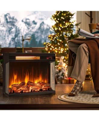 23 Inch 3-Sided Electric Fireplace 1500W Recessed Fireplace Insert