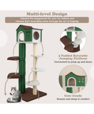 Multi-level Cat Tree with Condo andand Anti-tipping Device