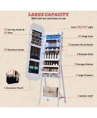 Hanging Round Mirror Jewelry Cabinet with Wall Mount Option